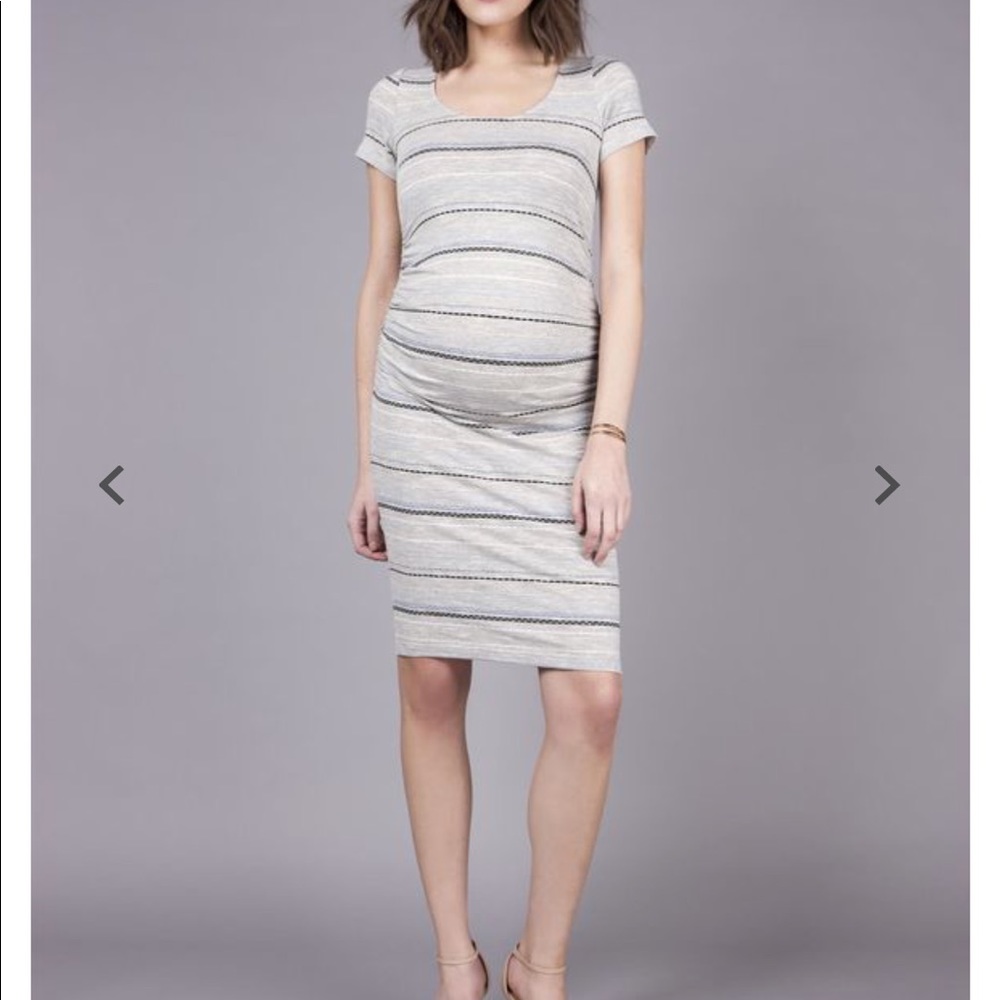 Seraphine side rouch maternity dress.